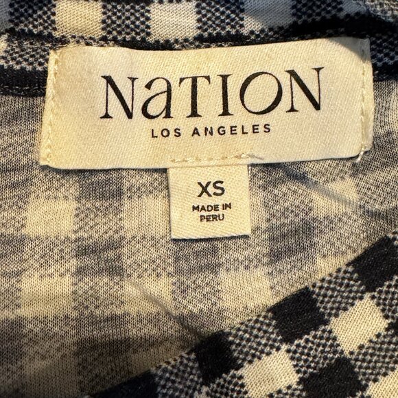 Like new NATION Paulette Tank Blue & White Gingham Ruffle Sleeve Top Size XS - Picture 7 of 12